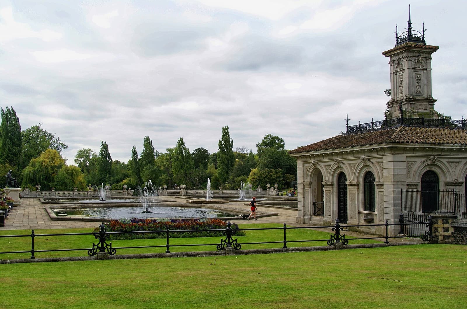 The fountains and pump house of the Italian Gardens, Kensington Gardens